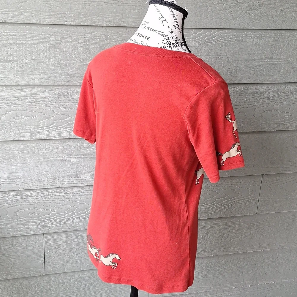 Vintage Kerrits Horse Girl Front And Back Graphic Baby Tee Brick Red Size M - Picture 6 of 12
